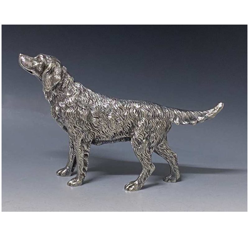 Spanish Silver Large Model of a Setter Dog made in c.1950