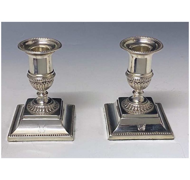 Pair of Victorian Antique Silver Candlesticks made in 1876