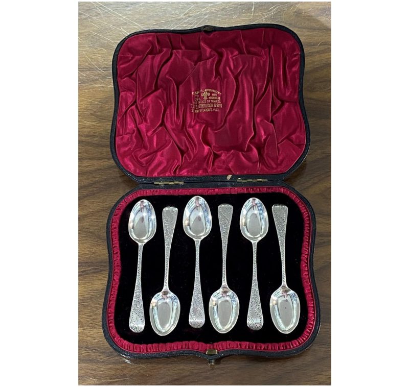 Antique Silver Victorian Coffee Spoons made in 1896