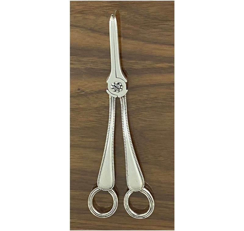 Pair of George V Antique Silver Bead Pattern Grape Scissors made in 1913