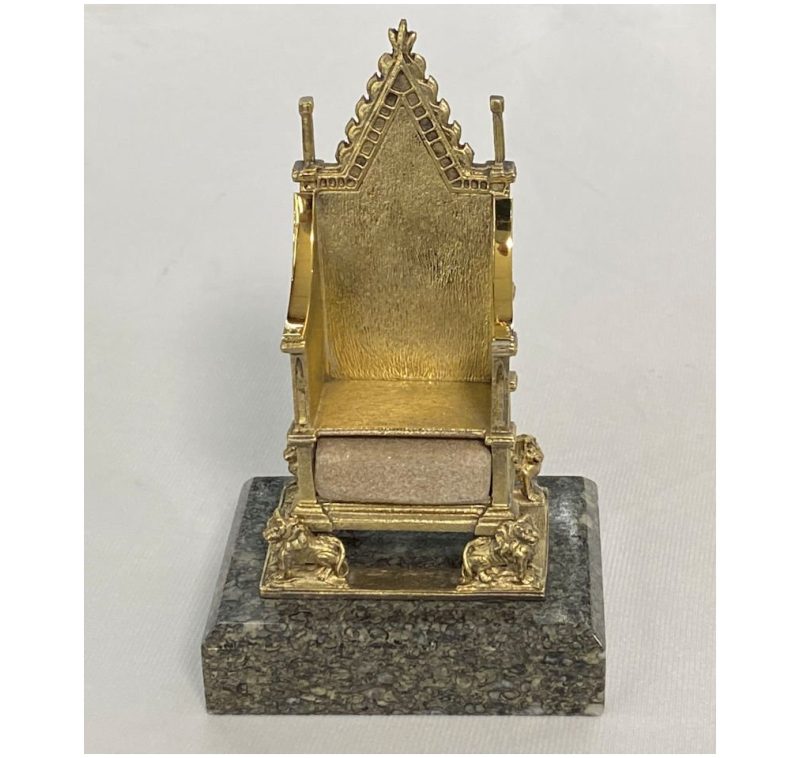 Silver Gilt Elizabeth II Model of the Coronation Chair made in 1978