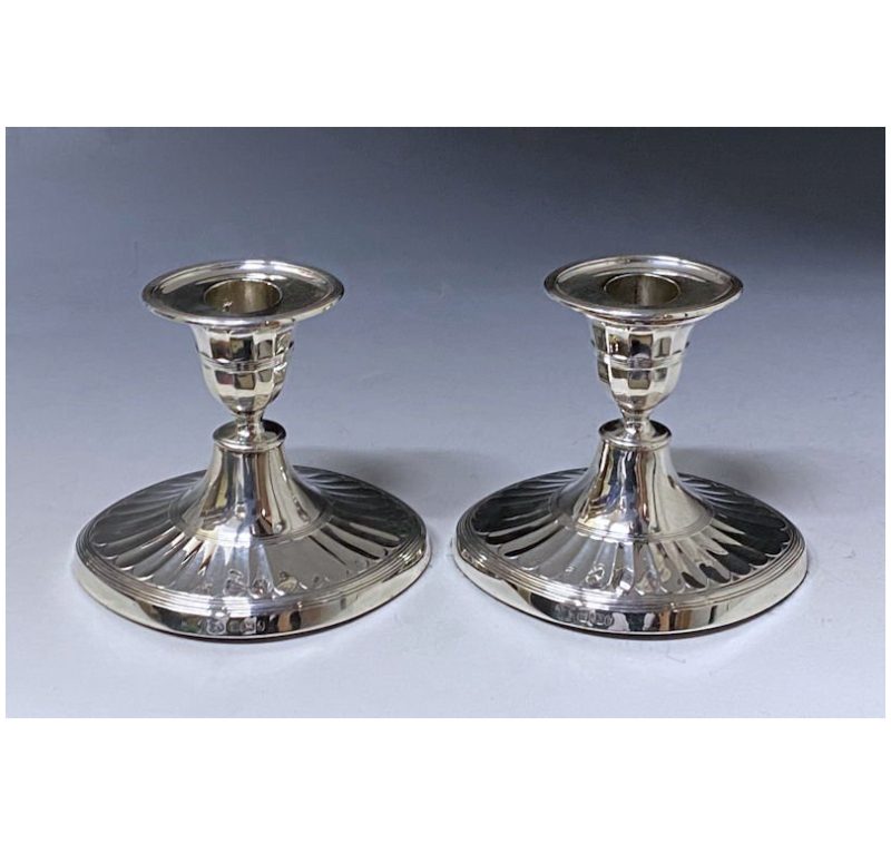 Pair of Victorian Antique Silver Candlesticks made in 1896