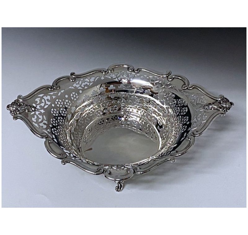 Edwardian Silver Pierced Dish made in 1903