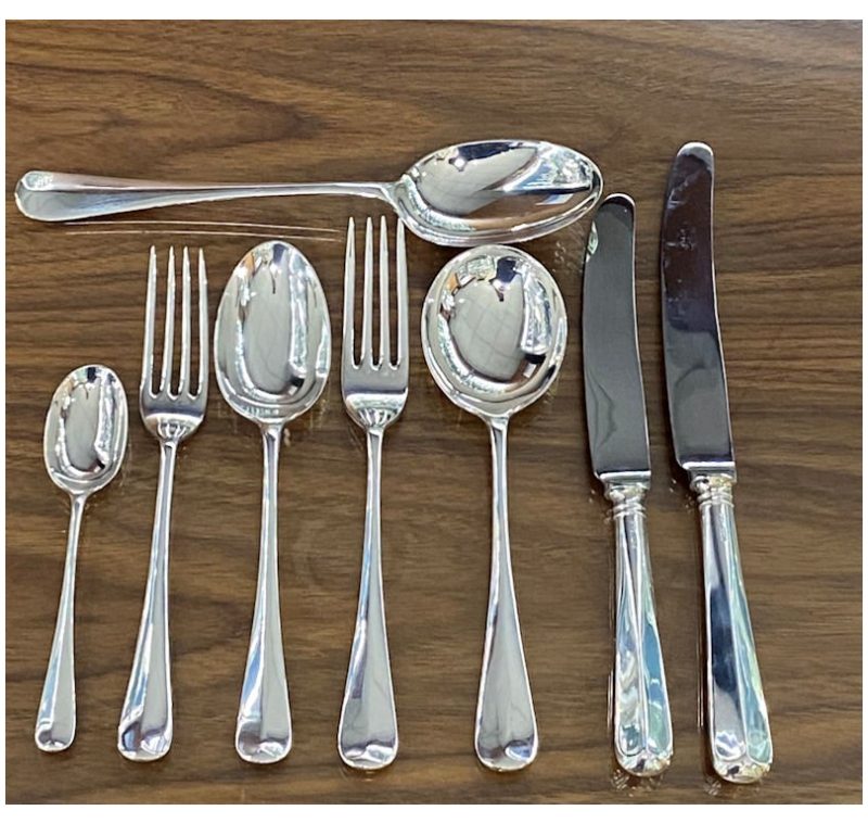 Antique Silver George V Rattail Pattern Cutlery /Flatware Service made in 1925