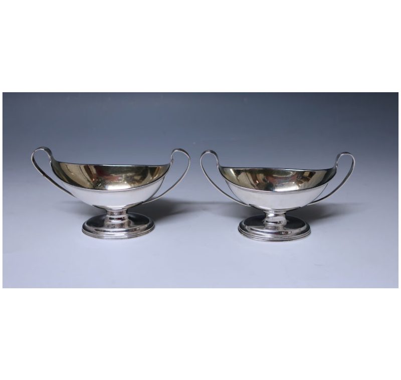 Pair of George III Antique Silver Salt Cellars made in 1792