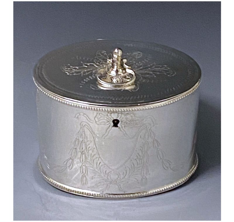 Antique Old Sheffield Plate George III Tea Caddy made c1775 -1780