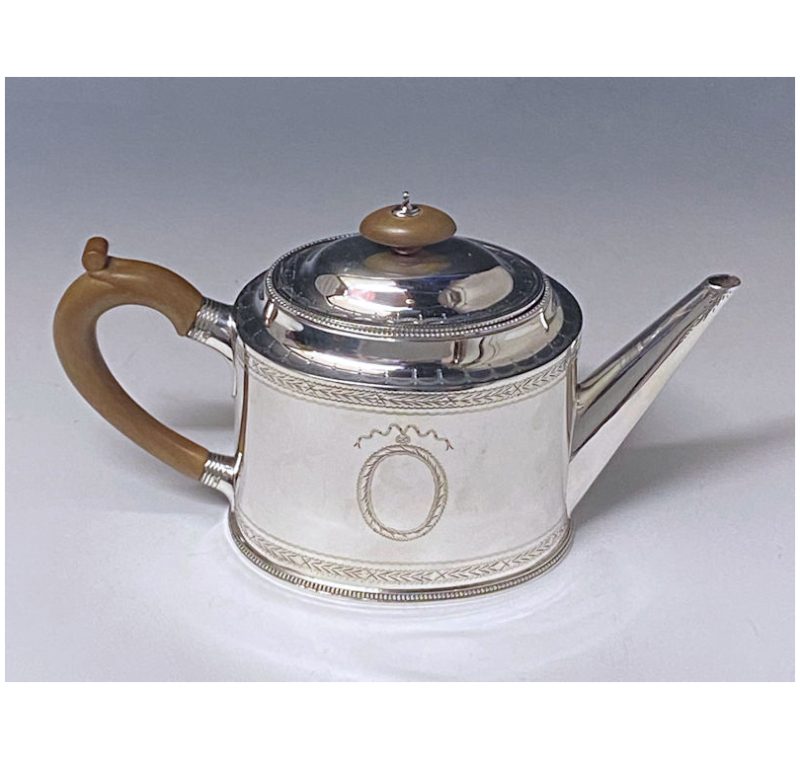 Sterling Silver Elizabeth II Hester Bateman Style Teapot made in 1969