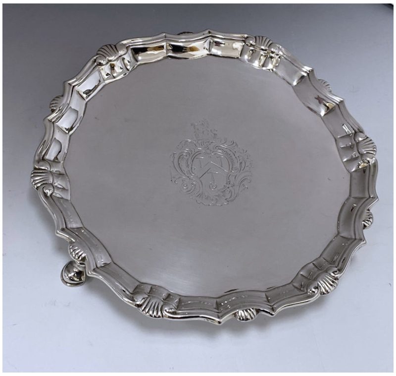 Antique Silver George II Salver made in 1740