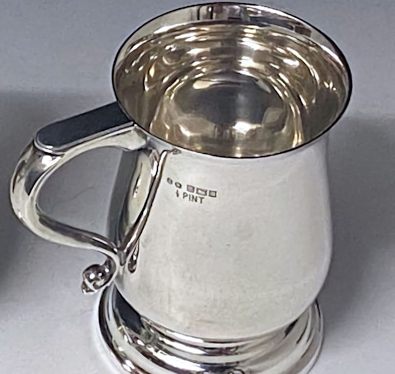 Sterling Silver Elizabeth II Half Pint Mug made in 1967