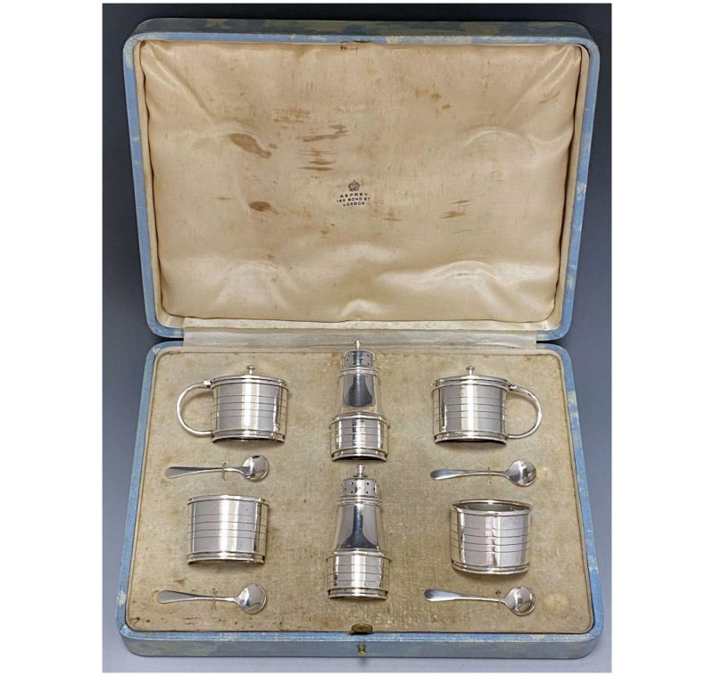 Art Deco Sterling Silver Condiment Set made in 1936