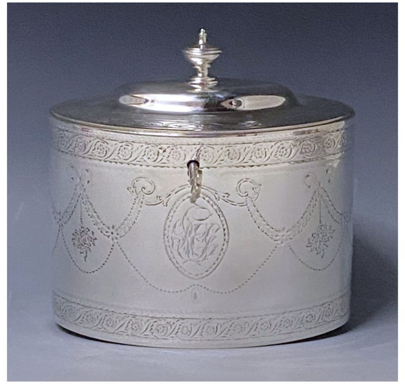 Antique Silver George III Tea Caddy London made in 1782