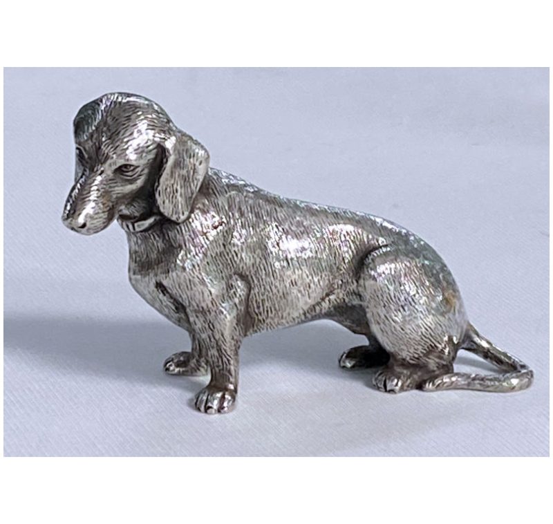 Spanish Silver Model of a Daschund  made c1970