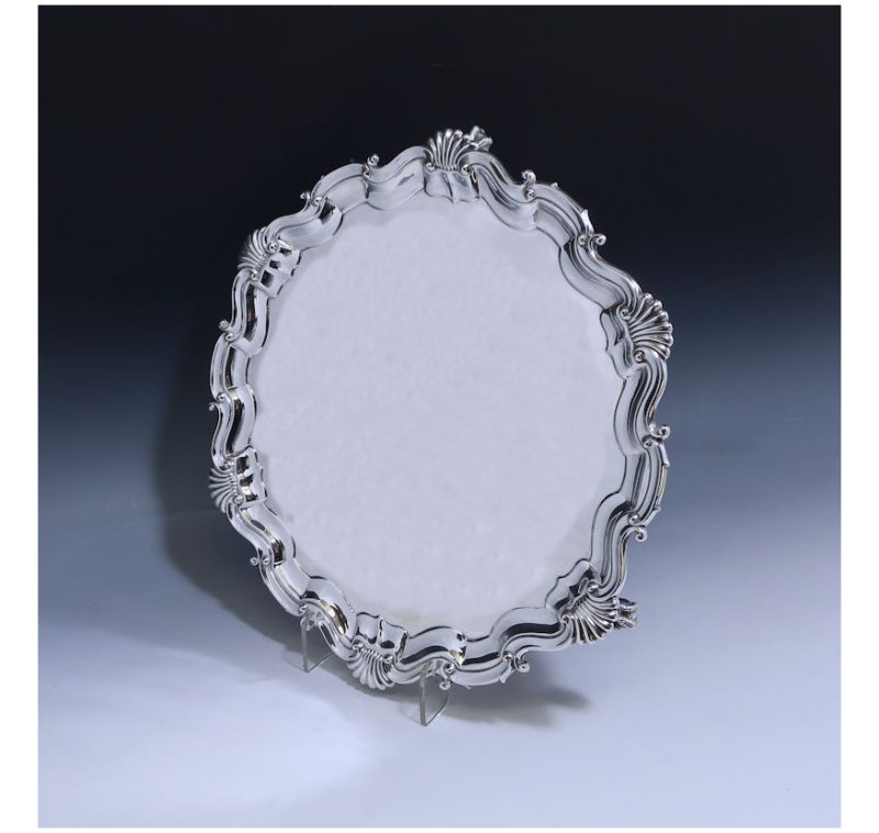 Antique Silver Victorian Salver made in 1890.