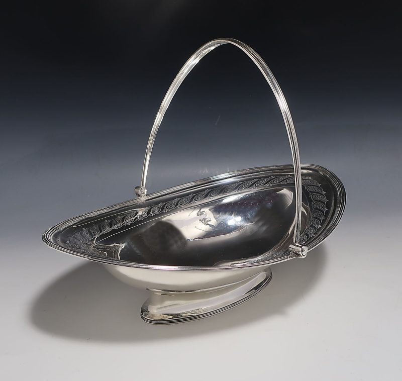 Antique Silver George III Cake / Bread Basket made in 1802